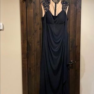 Black dress with beaded back and shoulder